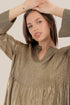 Long Doubleface dress in metallic cotton voile.